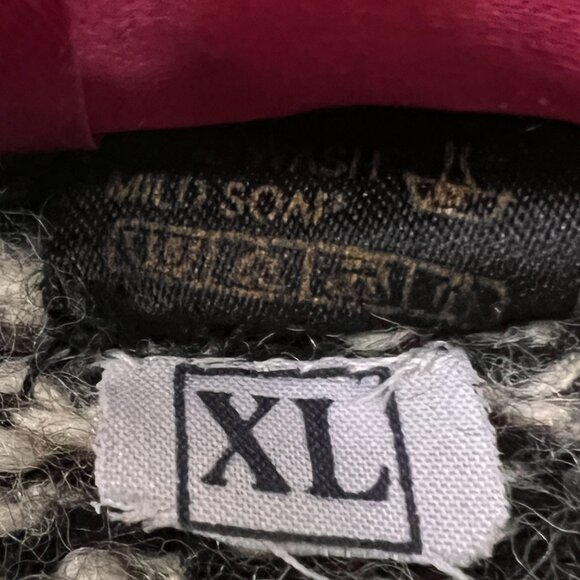 Handmade Alpaca Sweater Black White XL - Picture 5 of 8